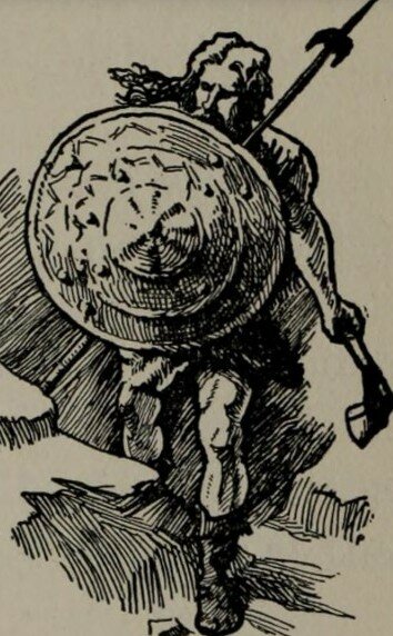 Галльский воин на гравюре 1902 года.