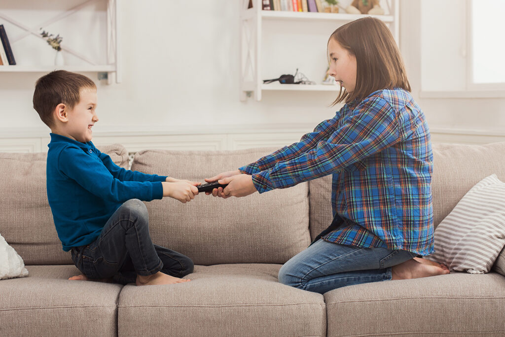 Различия между братом и сестрой. Драка за пульт. Family Tale of sibling rivalry. Сиблинги. Siblings Fighting.