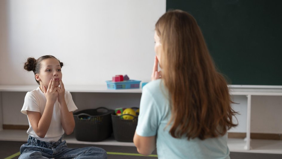 Логопед занимается с ребенком