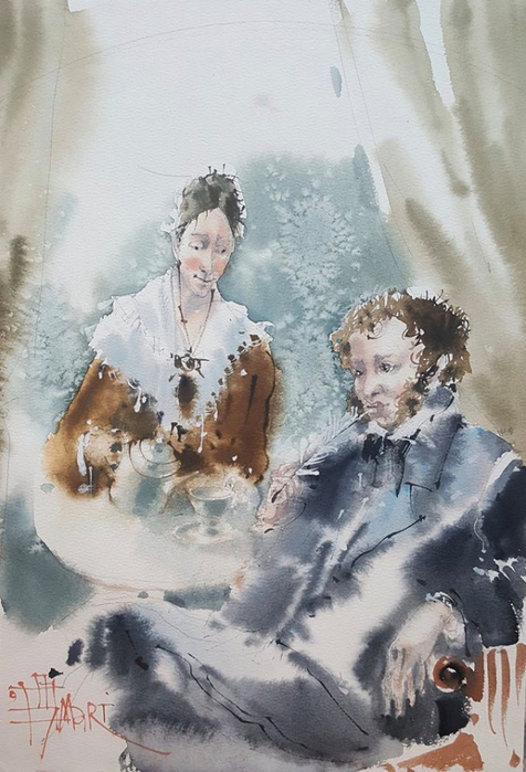 Зимняя круговерть. Акварель Марины Дайковской Зимняя круговерть. Акварель Марины Дайковской