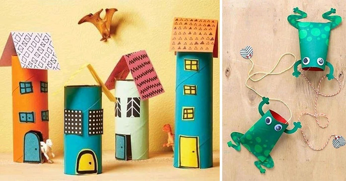 Детское творчество из картонных втулок