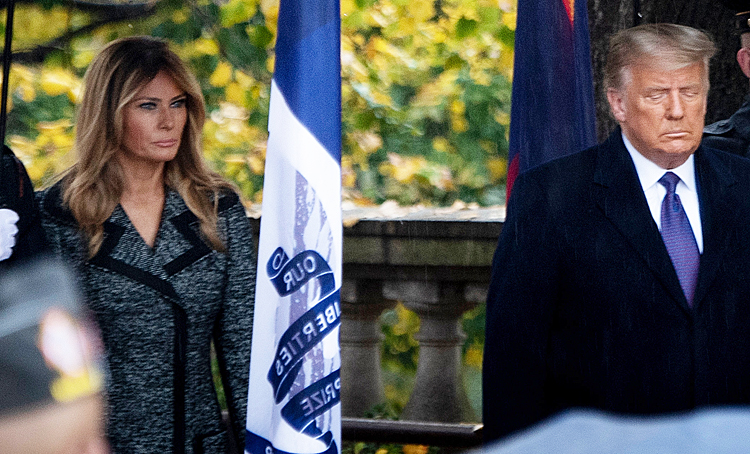 Дональд и Мелания Трамп впервые появились на публике после проигрыша в президентских выборах