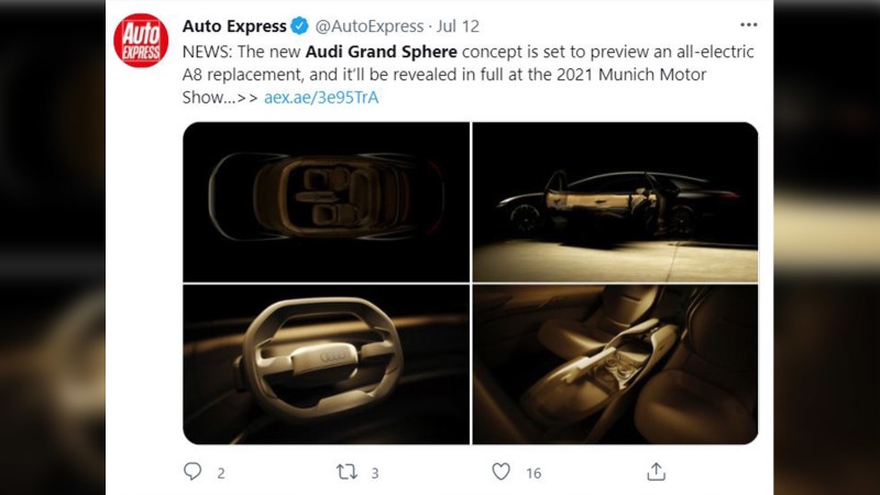 Первые изображения концепт-кара Audi Grand Sphere показали в Сети Первые изображения концепт-кара Audi Grand Sphere показали в Сети Экономика