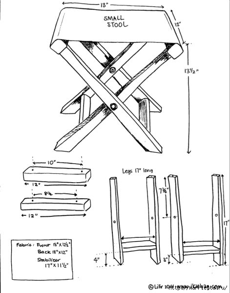 Складной стульчик своими руками Складной, стульчик, своими, руками, размеры, указаны, дюймах, перевода, сантиметры, нужно, умножить, цифры