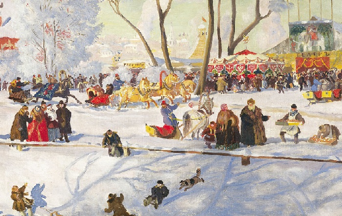Как известный живописец Борис Кустодиев написал великолепный зимний пейзаж «на слух» арт,зима,картина,Кустодиев,пейзаж,Россия,художник