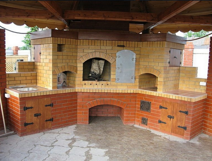 Жена любит готовить на свежем воздухе, поэтому я ей сделал сюрприз: построил летнюю кухню из красного кирпича. Фото до и после Жена любит готовить на свежем воздухе, поэтому я ей сделал сюрприз: построил летнюю кухню из красного кирпича. Фото до и после домашний очаг,,рукоделие,своими руками,умелые руки