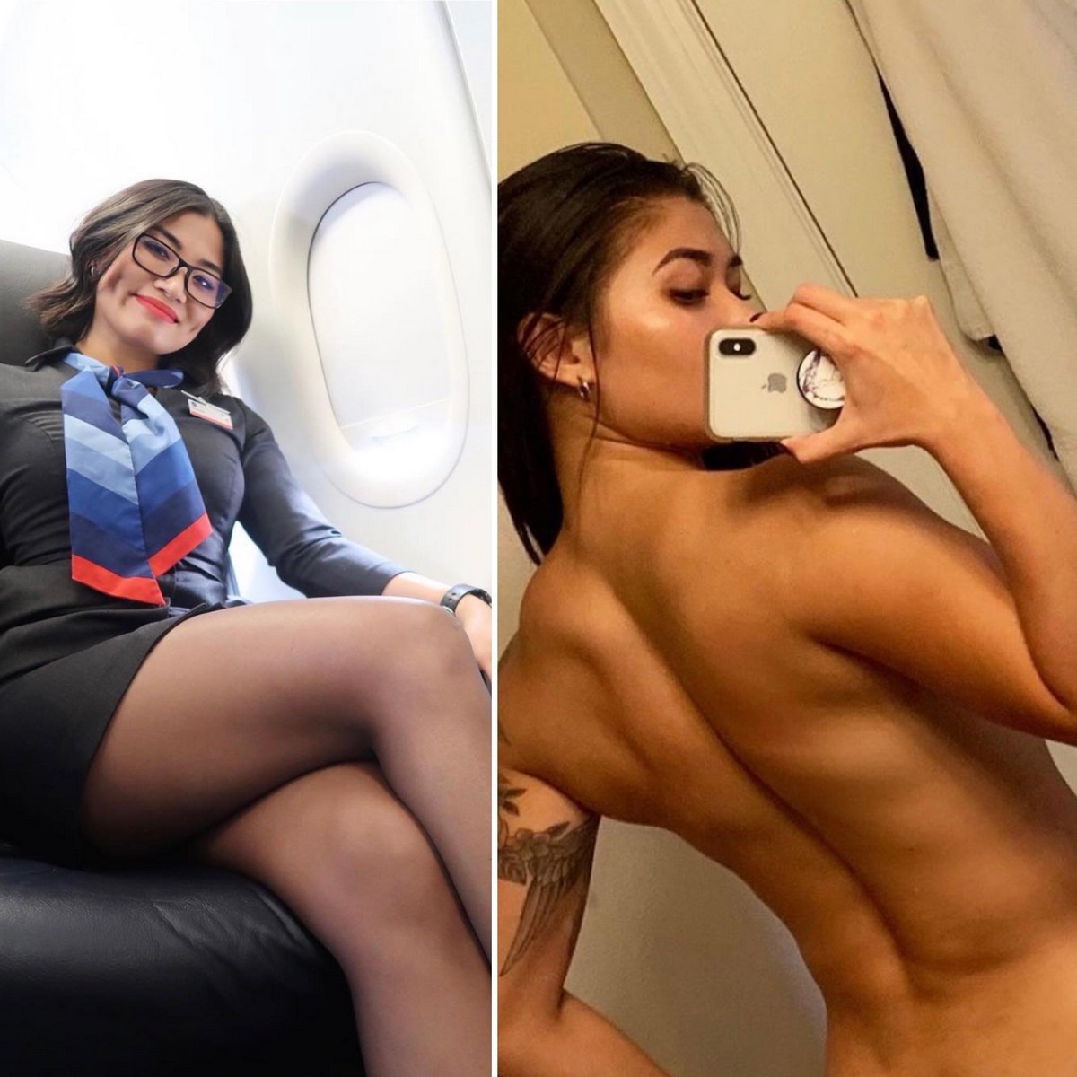 Nackte stewardess