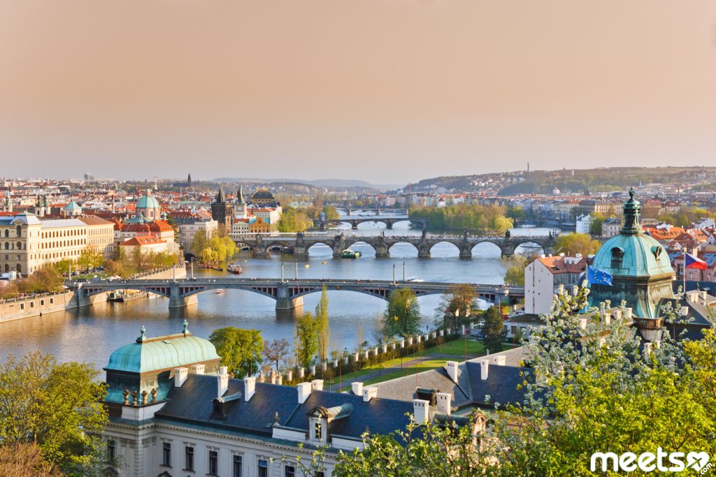 Prague at sunset