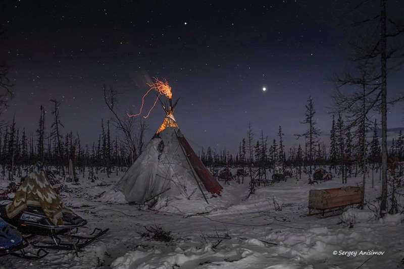 Ямальская ночь. Сергей Анисимов россия, фото