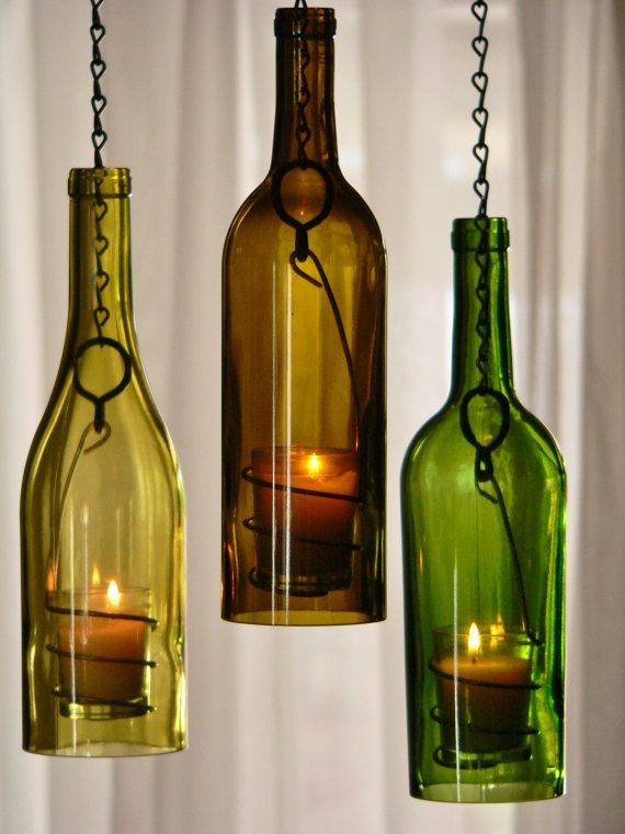 Лампы из использованных бутылок бутылки