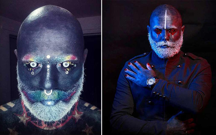 Адам Цурликале из Польши зататуировал 90% своего тела черным цветом