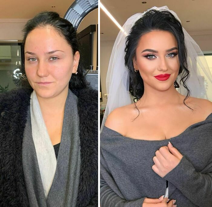 25 невест до и после макияжа, которые попали в руки профессионала и стали выглядеть как сказочные принцессы 