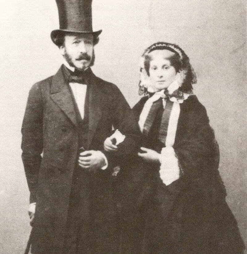 Софья Трубецкая с певрым мужем Шарлем де Морни