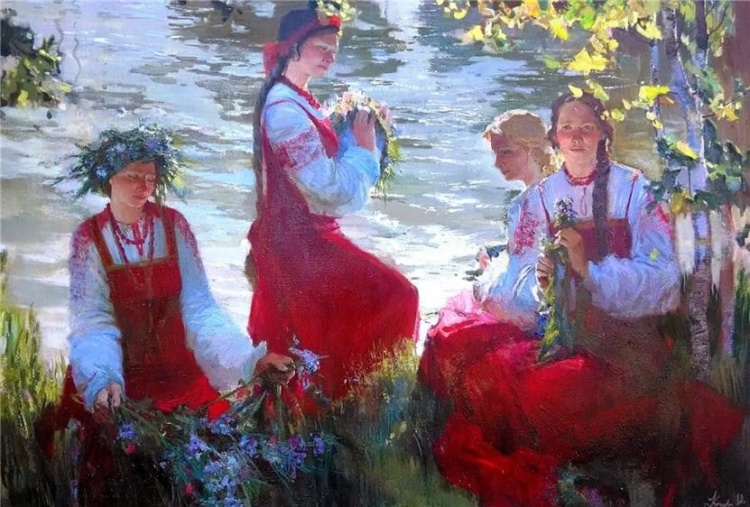 Художник Юлия Косцова. Яблоневый сад и голубая Венеция