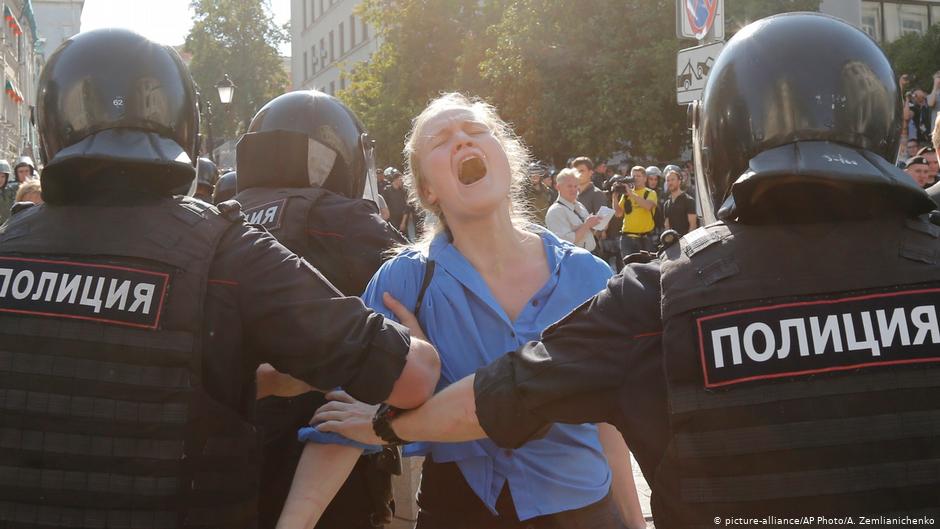Russland Moskau Protest Opposition Polizei