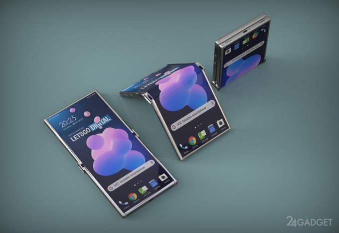 Складной телефон HTC с экраном наружу будущее,гаджеты,мобильные телефоны,смартфоны,телефоны,техника,технологии,электроника