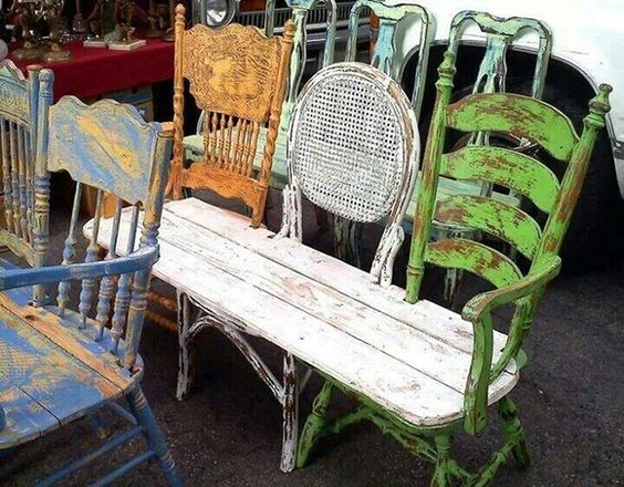 Превращаем старые стулья в диванчики и скамейки: 22 примеров 