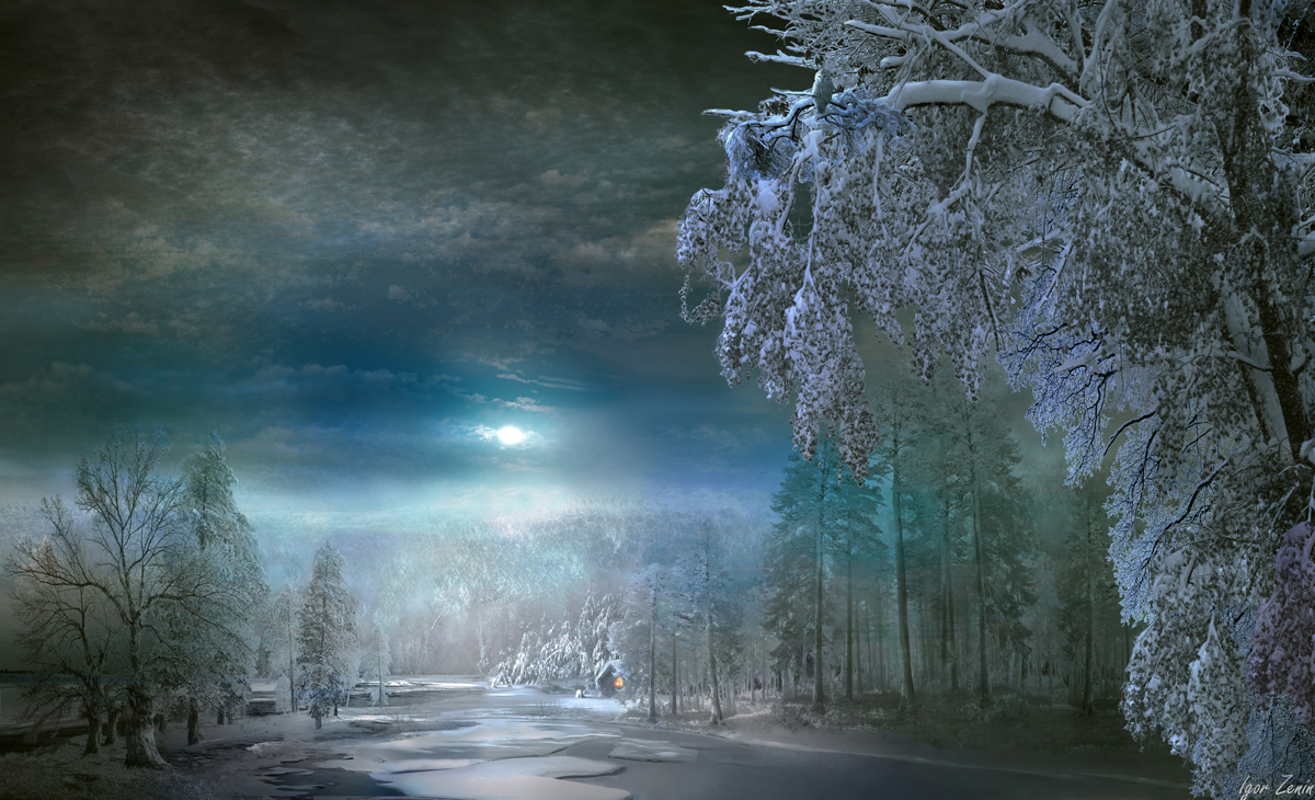 Лунная зимняя ночь. Фотограф Igor Zenin
