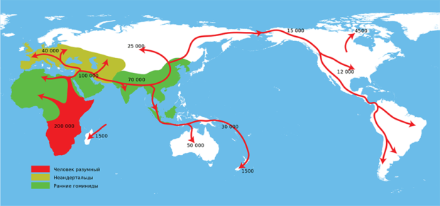 Расселение предков людей