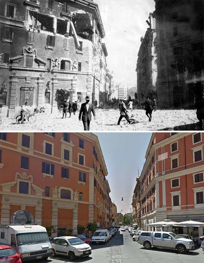 Города до и после войны фото