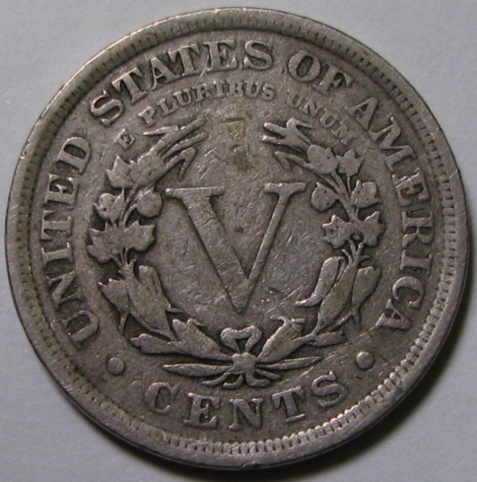 5 центов &apos;V&apos; никель (США, 1883)