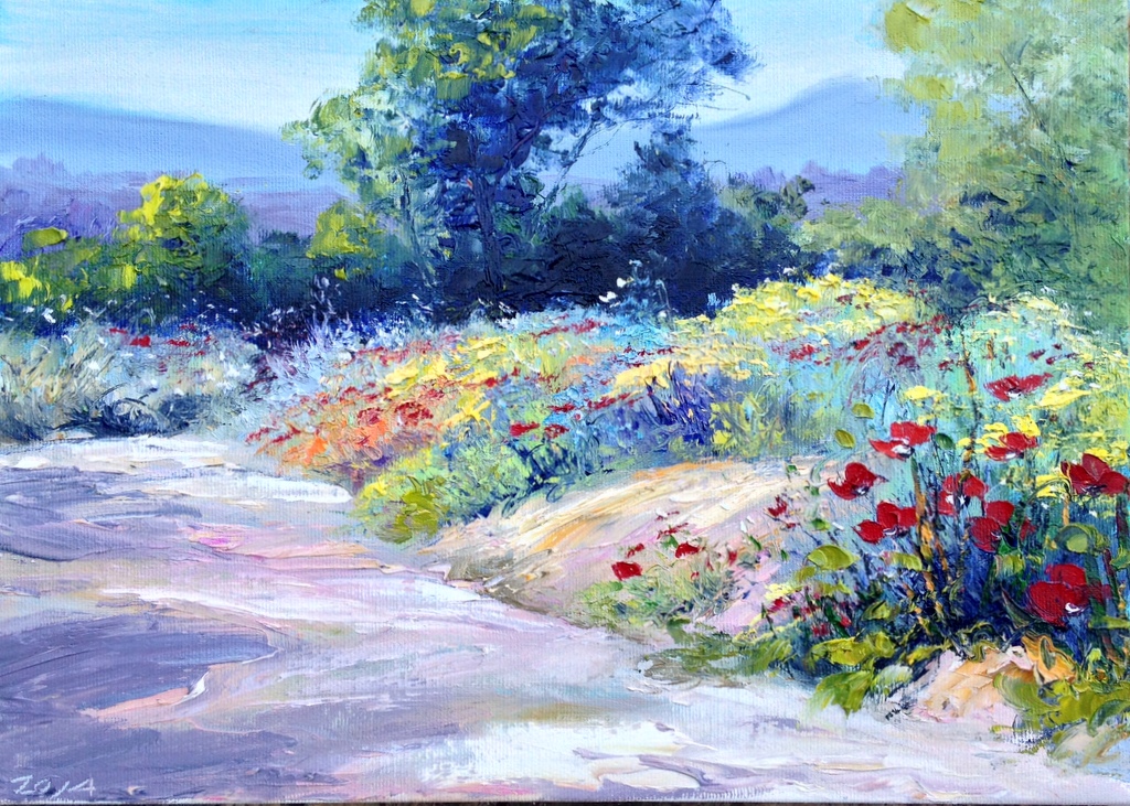 Zivotic Зоран, поля, маслом на холсте, 25x35cm