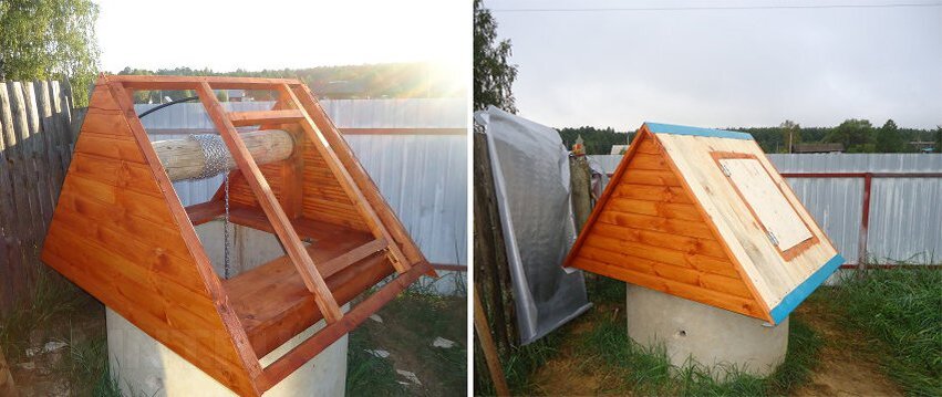 Колодезный домик над источником воды выполняет защитные и&nbsp;декоративные функции.-45