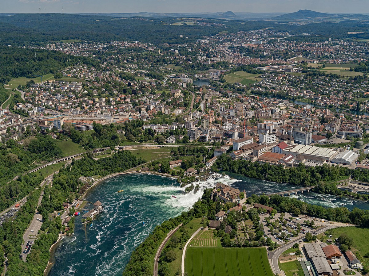 Рейнский водопад: вид сверху Рейн,Рейнский водопад