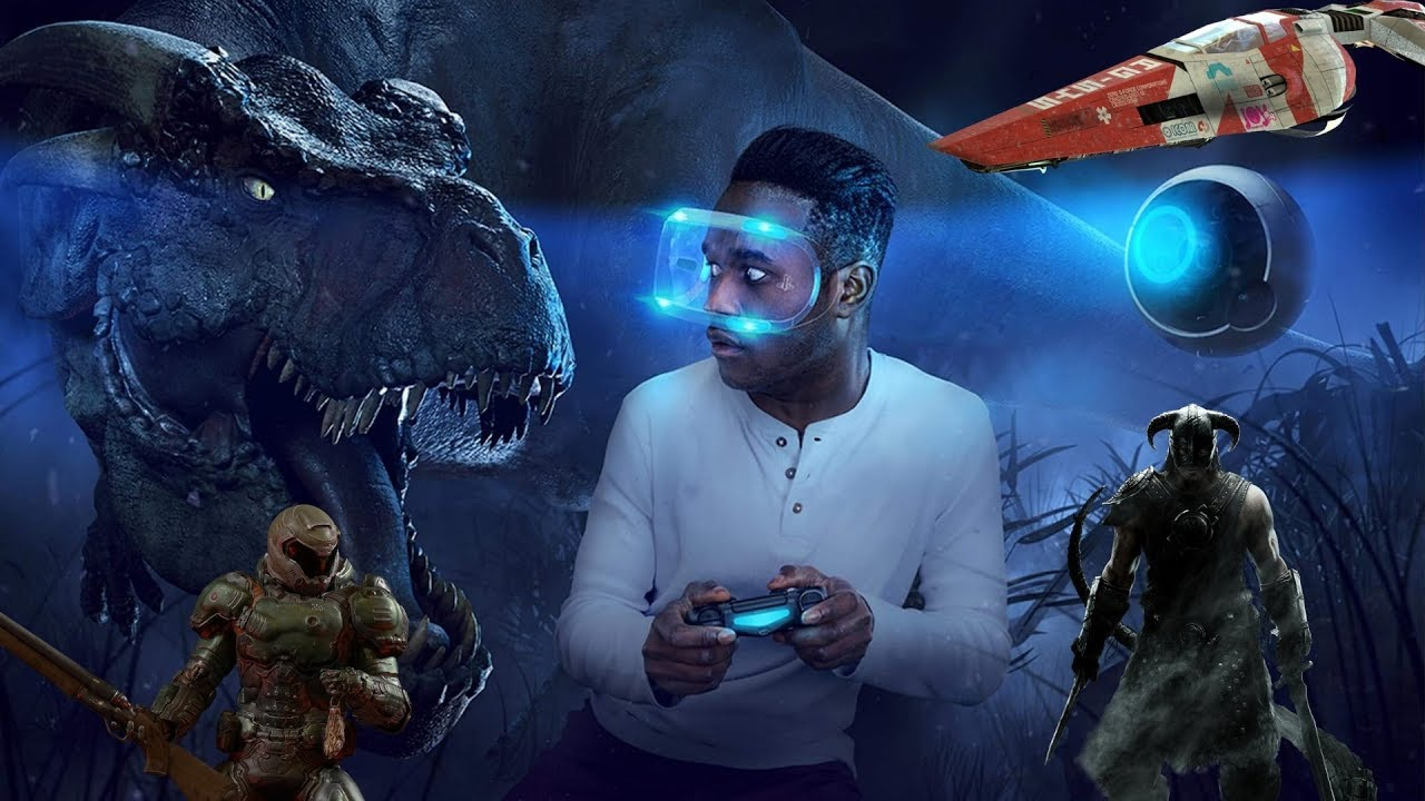 Мечта в игре становится реальностью 47. PLAYSTATION VR. Виртуальная реальность динозавры. Виртуальная реальность плакат. Реклама PLAYSTATION VR.