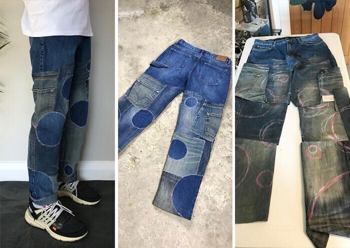 24. "У меня было много старых джинсов, которые либо не подходили по размеру, либо были изношены, поэтому я сделал из них новую пару!"