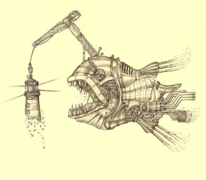 Colossal Crane Angler. (Рыба-кран). Автор рисунка: Marcomatic.