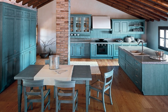 Голубая кухня в интерьере: уютная прохлада в разных стилях (30 фото)