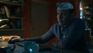 Aasif Mandvi as Ben Shakir appearing in Evil episode 9, season 4, streaming on Paramount+, 2023. Photo Credit: Elizabeth Fisher/Paramount+