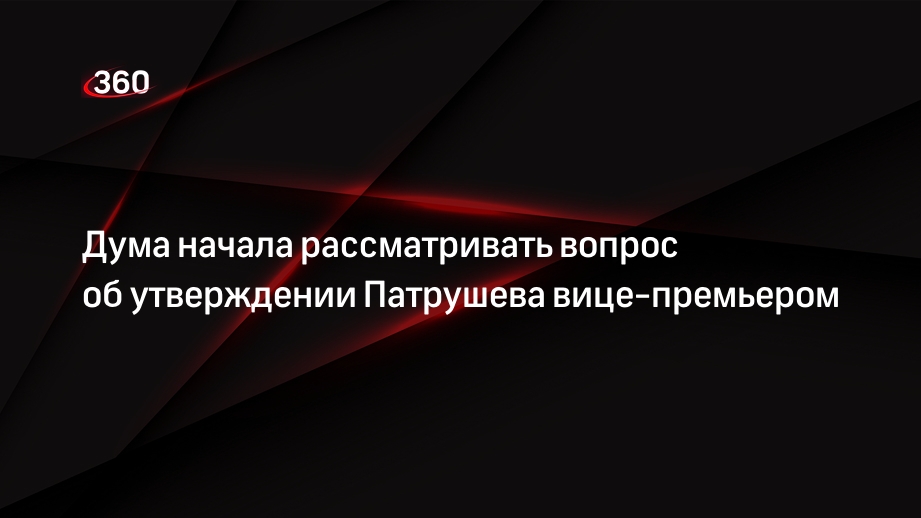 Володин: Дума рассматривает кандидатуру Патрушева на должность вице-премьера