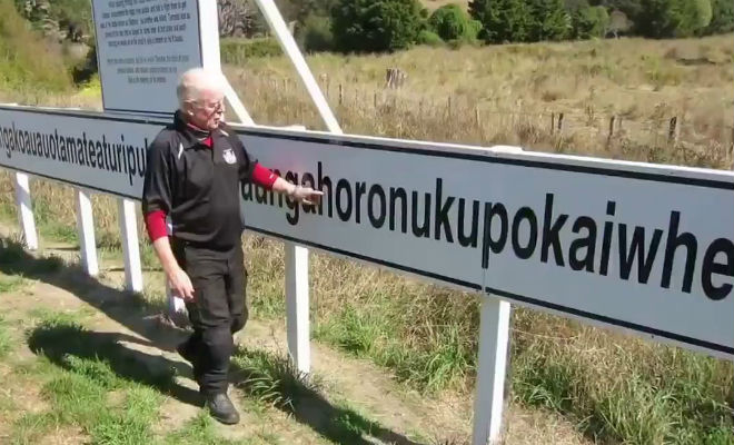 В Новой Зеландии нашли город с самым длинны названием: табличка из 85 букв