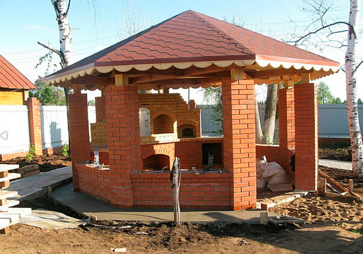 Жена любит готовить на свежем воздухе, поэтому я ей сделал сюрприз: построил летнюю кухню из красного кирпича. Фото до и после Жена любит готовить на свежем воздухе, поэтому я ей сделал сюрприз: построил летнюю кухню из красного кирпича. Фото до и после домашний очаг,,рукоделие,своими руками,умелые руки