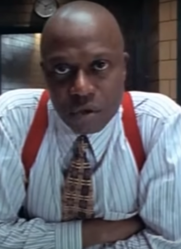 Frank Pembleton stares intensely into the camera on Homicide: Life On The Streets