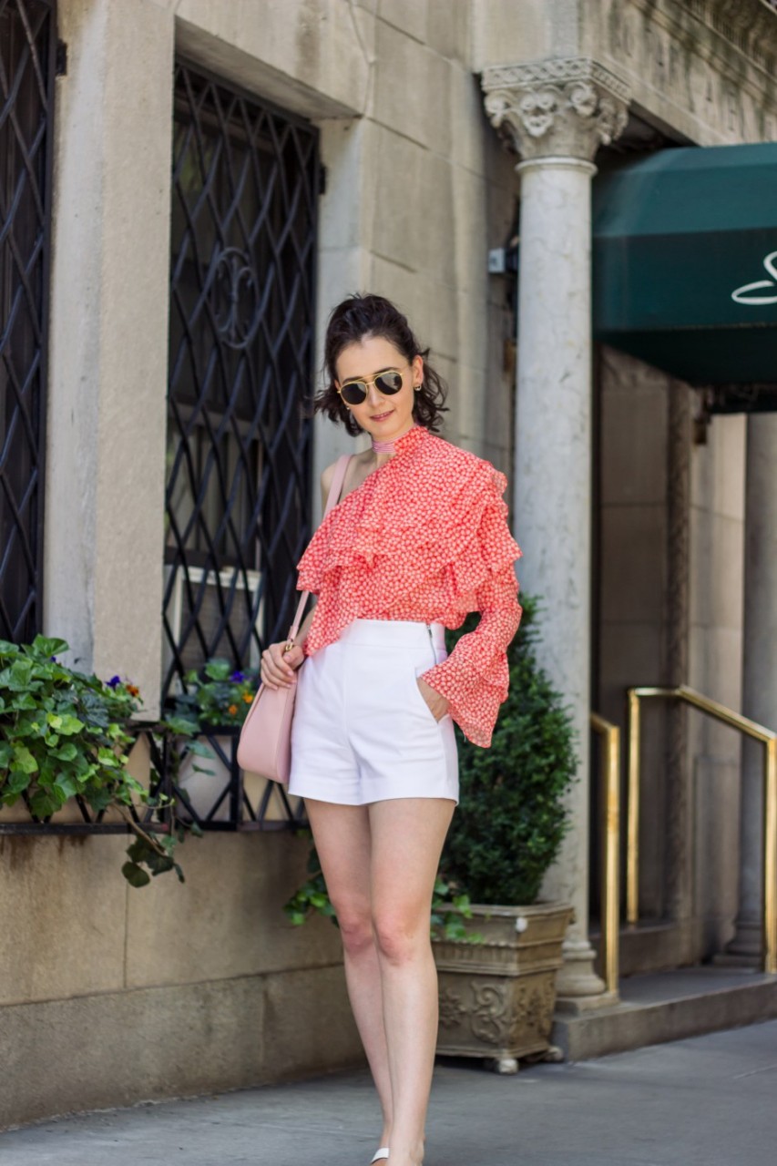 NYC Blogger: Off the shoulder print top 8
