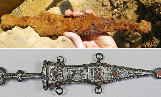 Мужчина нашел в земле оружие римлян. Кинжал почистили и показали, каким он был 2 тысячи лет назад Культура