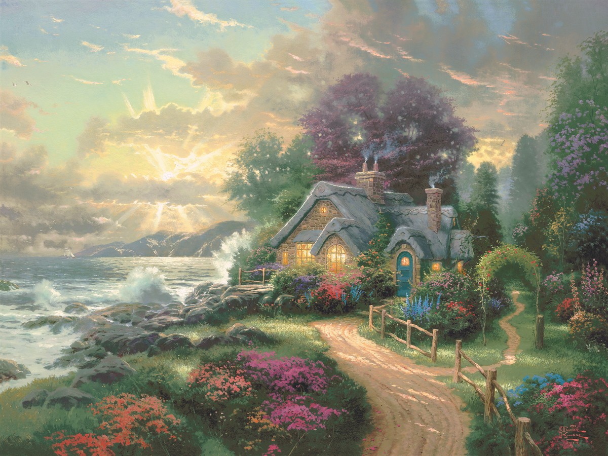 Яркие картины с домами и любимыми персонажами от Томаса Кинкейда