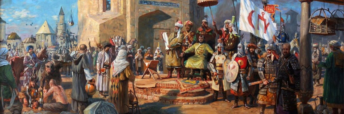 Араб Ибн-Фадлан в землях хазар и булгар (Иллюстрация из открытых источников)