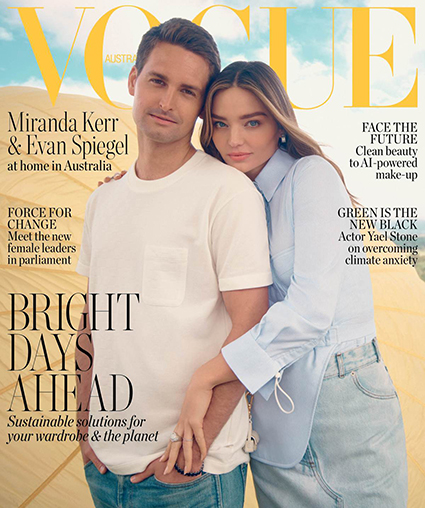 Миранда Керр и Эван Шпигель снялись для обложки Vogue и рассказали, хотят ли еще детей Звездные пары