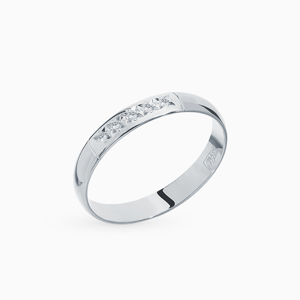 Обручальное кольцо Sokolov, белое золото, бриллианты