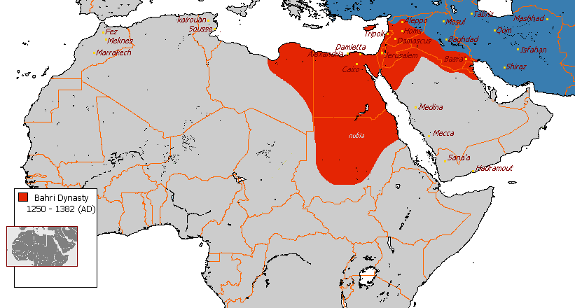 Территория мамлюкского султаната в период правления Мухаммада I ан-Насира