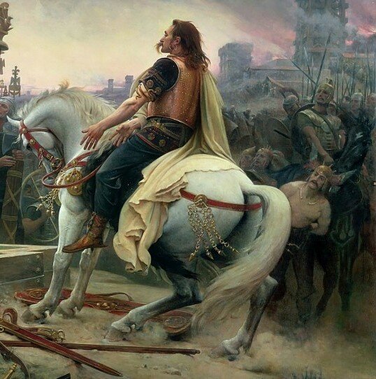 Галльский вождь Верцингеторикс на картине Лайонела Ройера 1899 года.