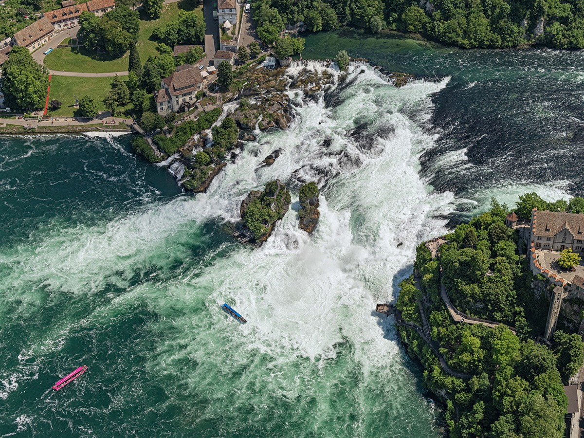 Рейнский водопад: вид сверху Рейн,Рейнский водопад