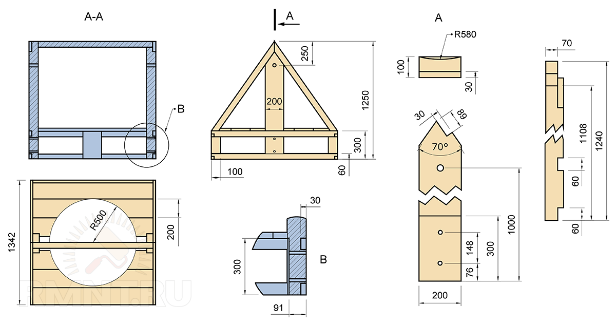 Чертёж каркаса с&nbsp;деталировкой