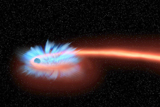 Черная дыра поглощает звезду на видео НАСА