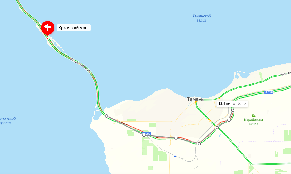 Карта пробок крымский мост