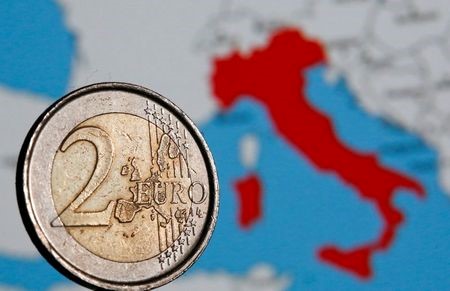 A two Euro coin is seen in this picture illustration taken in Rome, Italy February 3, 2017. Picture taken February 3, 2017. REUTERS/Tony Gentile